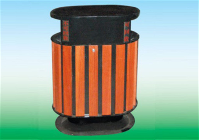 钢木垃圾桶：LK-13426