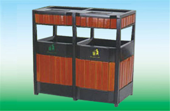 钢木垃圾桶：LK-12680